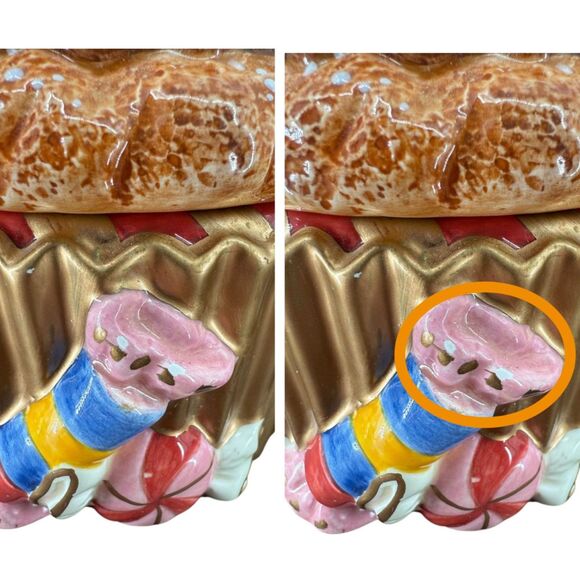 VTG Fitz and Floyd Candy Lane Express Ceramic Cupcake Gingerbread Trinket Dish - Picture 12 of 12